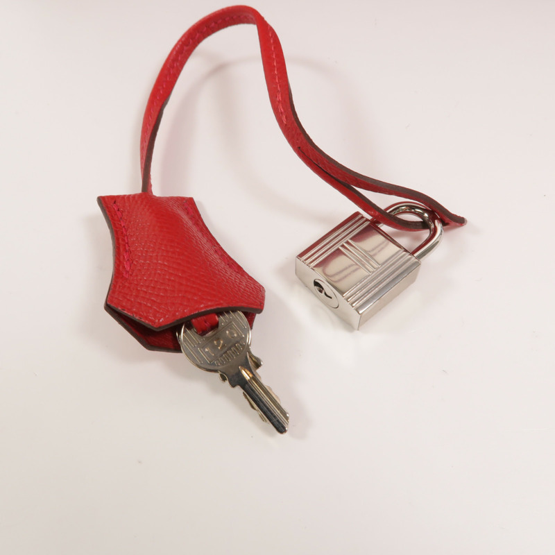 HERMES Epsom皮革Birkin 30手挽袋Rouge Casaque-9