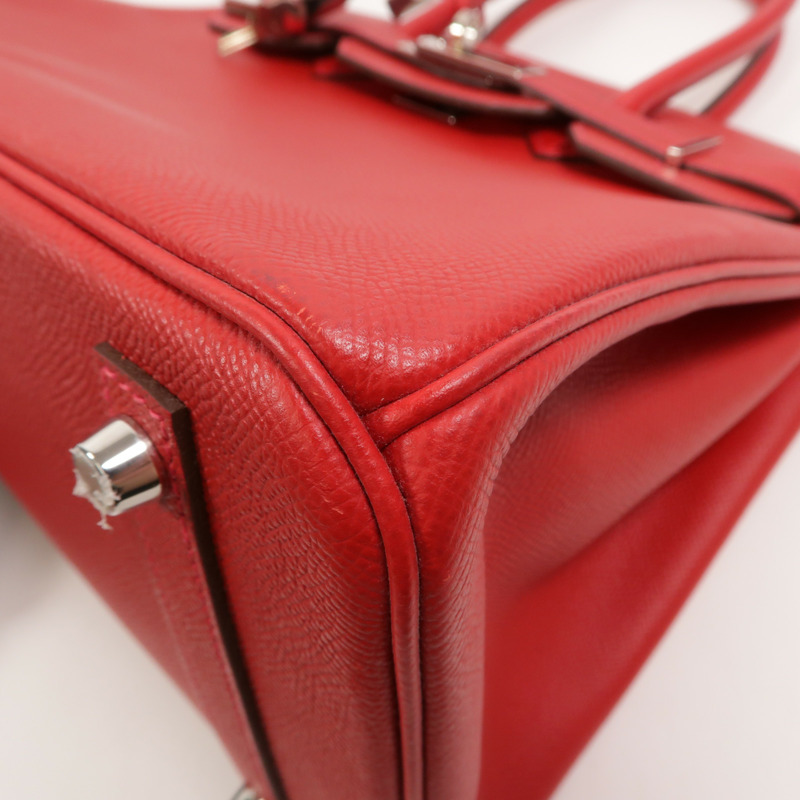 HERMES Epsom皮革Birkin 30手挽袋Rouge Casaque-11