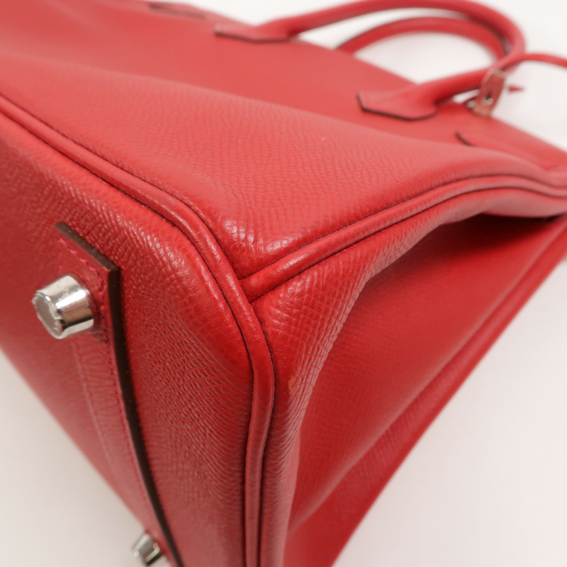 HERMES Epsom皮革Birkin 30手挽袋Rouge Casaque-13