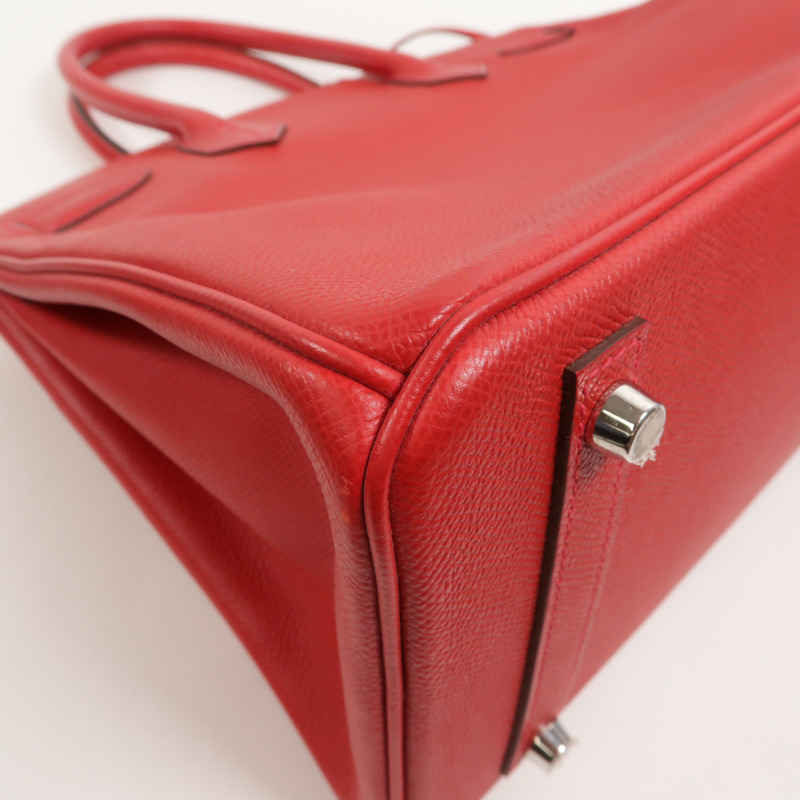 HERMES Epsom皮革Birkin 30手挽袋Rouge Casaque-14