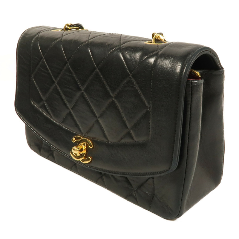 CHANEL 羊皮皮革Vintage Diana鏈帶肩背袋-2