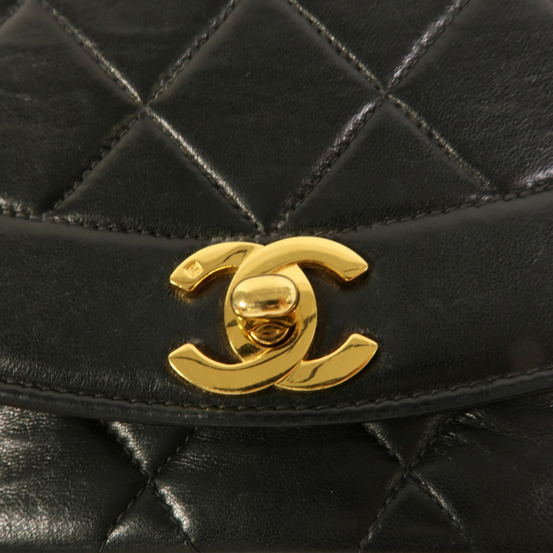 CHANEL 羊皮皮革Vintage Diana鏈帶肩背袋-6