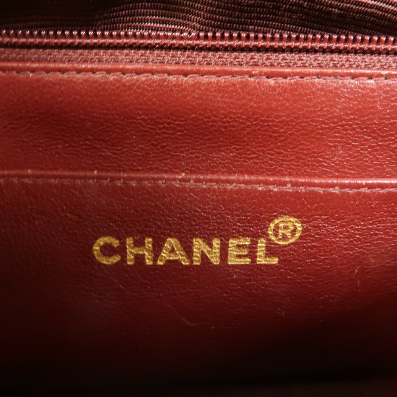 CHANEL 羊皮皮革Vintage Diana鏈帶肩背袋-7