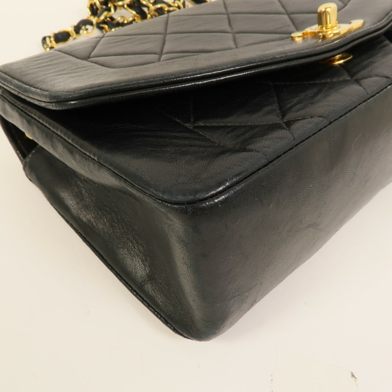 CHANEL 羊皮皮革Vintage Diana鏈帶肩背袋-9