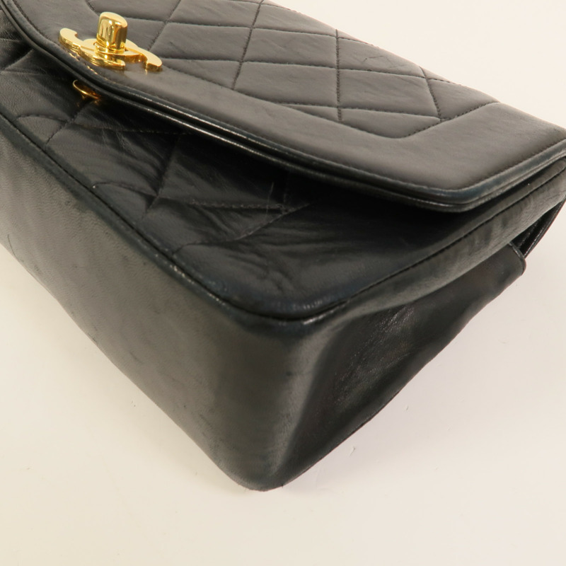 CHANEL 羊皮皮革Vintage Diana鏈帶肩背袋-10