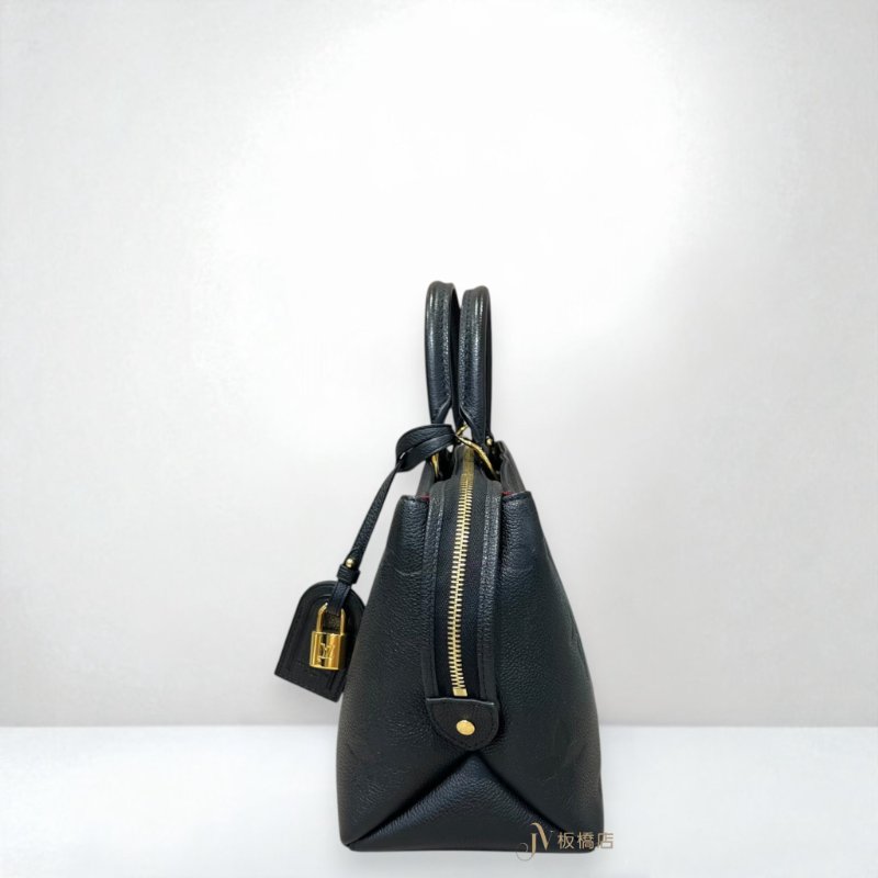 JS1378-LV Petit Palais黑牛皮壓紋金釦手提斜背包 M58916-2