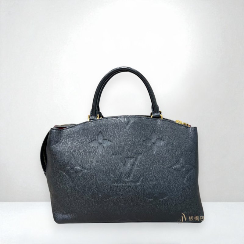 JS1378-LV Petit Palais黑牛皮壓紋金釦手提斜背包 M58916-3