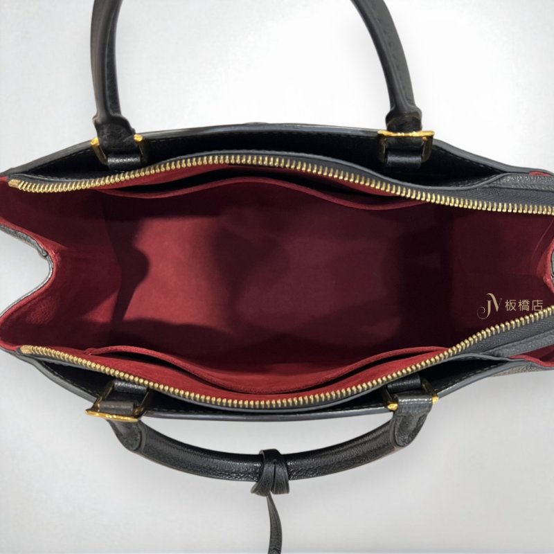 JS1378-LV Petit Palais黑牛皮壓紋金釦手提斜背包 M58916-5