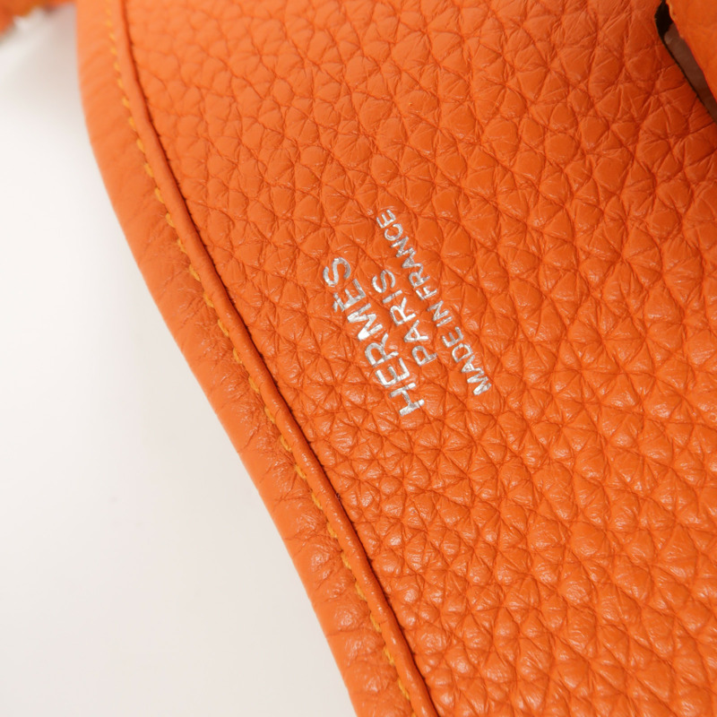 HERMES Clemence皮革Evelyne PM肩背袋Feu-5