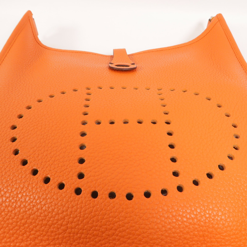 HERMES Clemence皮革Evelyne PM肩背袋Feu-8