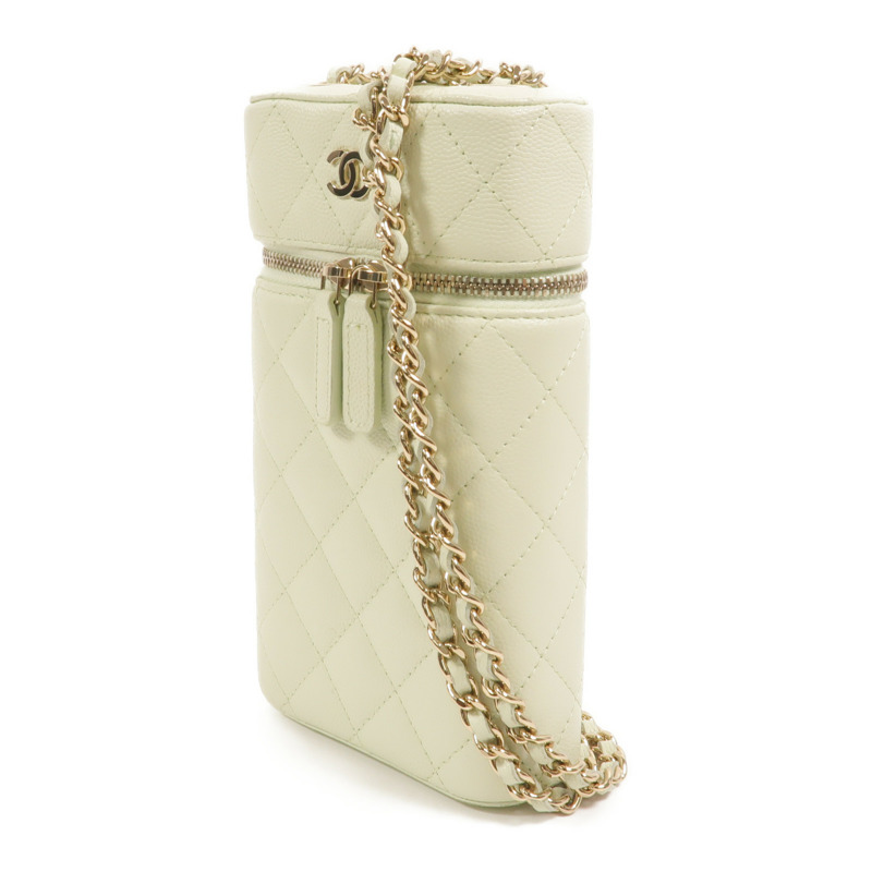 CHANEL 牛皮皮革Vanity Phone Case鏈帶肩背袋-2