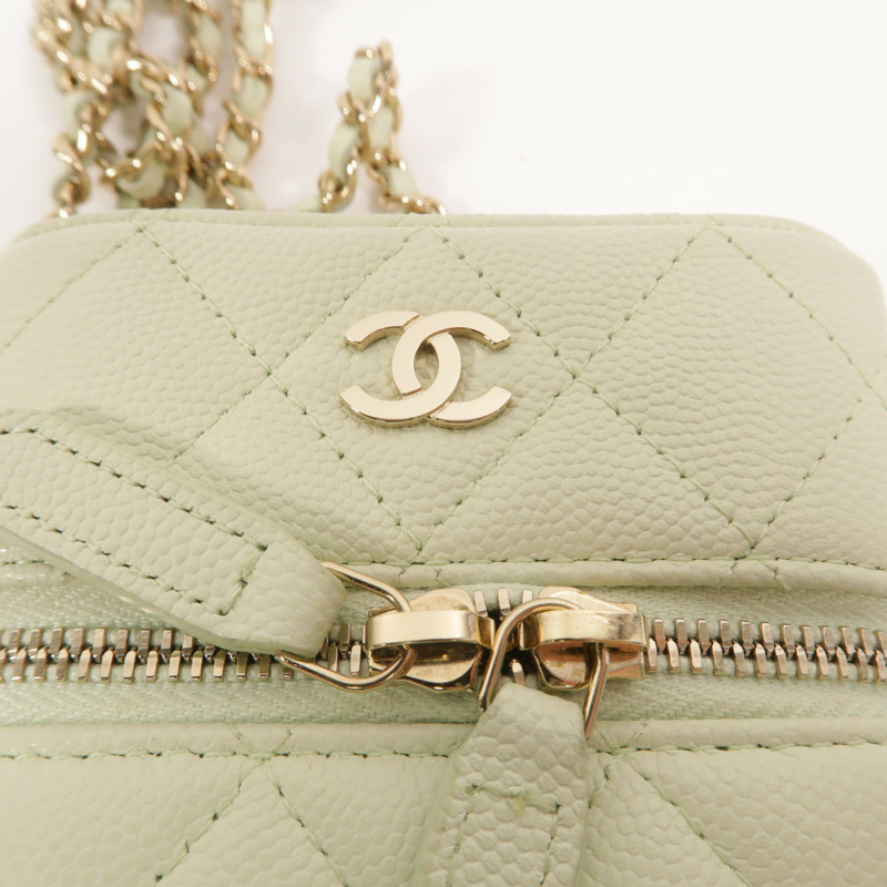 CHANEL 牛皮皮革Vanity Phone Case鏈帶肩背袋-8