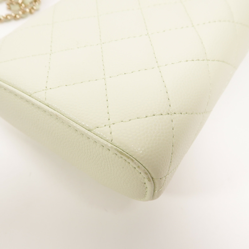 CHANEL 牛皮皮革Vanity Phone Case鏈帶肩背袋-11