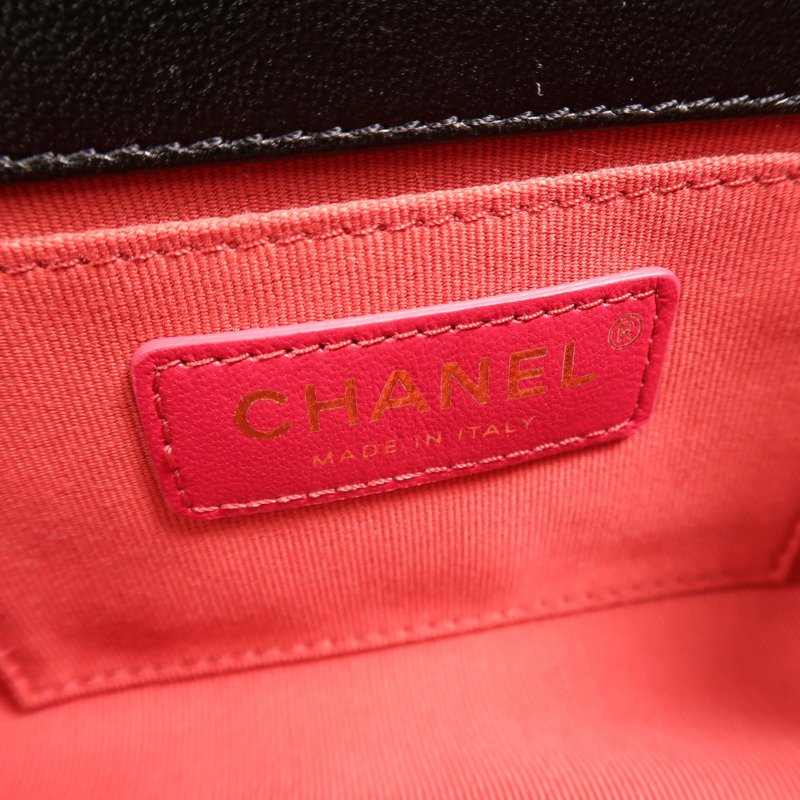CHANEL 牛皮皮革Chain Shoulder鏈帶肩背袋-5