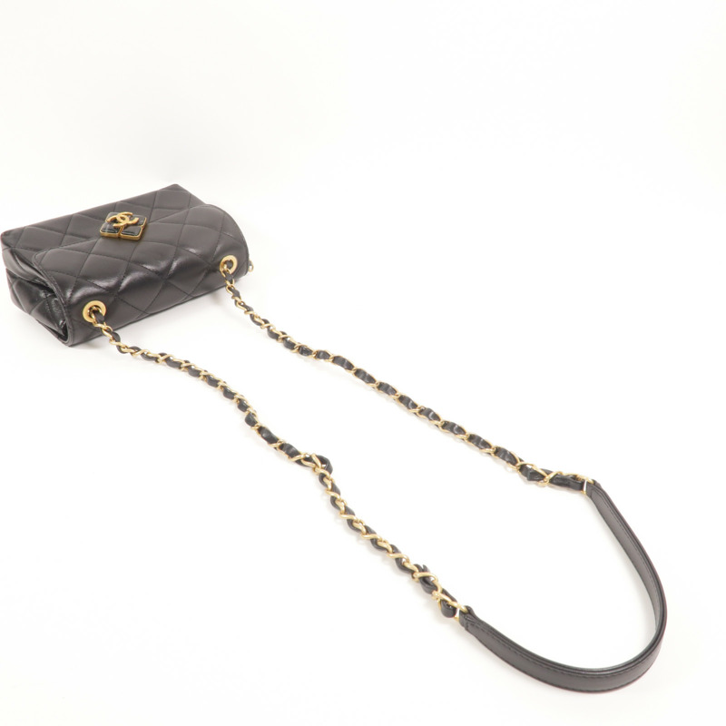 CHANEL 牛皮皮革Chain Shoulder鏈帶肩背袋-7