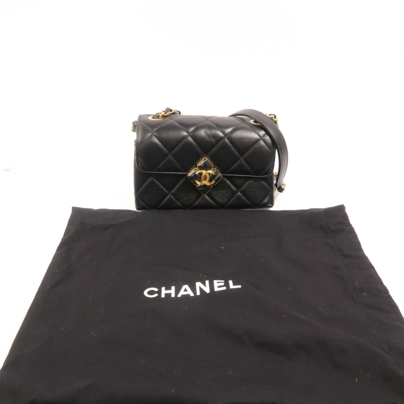 CHANEL 牛皮皮革Chain Shoulder鏈帶肩背袋-9