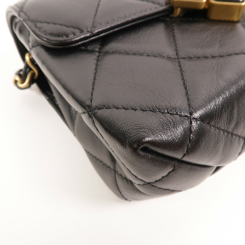CHANEL 牛皮皮革Chain Shoulder鏈帶肩背袋-11