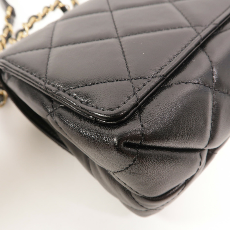 CHANEL 牛皮皮革Chain Shoulder鏈帶肩背袋-13