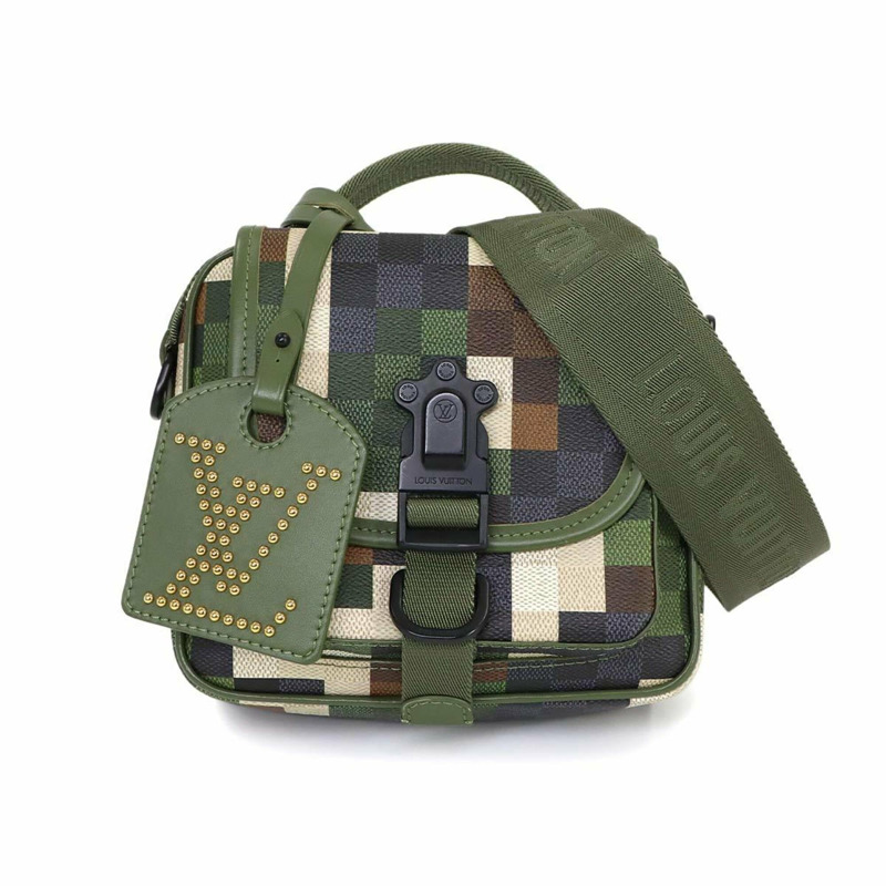 路易威登 Damouflage Quest 兩用肩背包 綠色 M24450 RFID 防盜斜背包-0