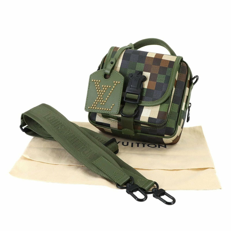 路易威登 Damouflage Quest 兩用肩背包 綠色 M24450 RFID 防盜斜背包-1