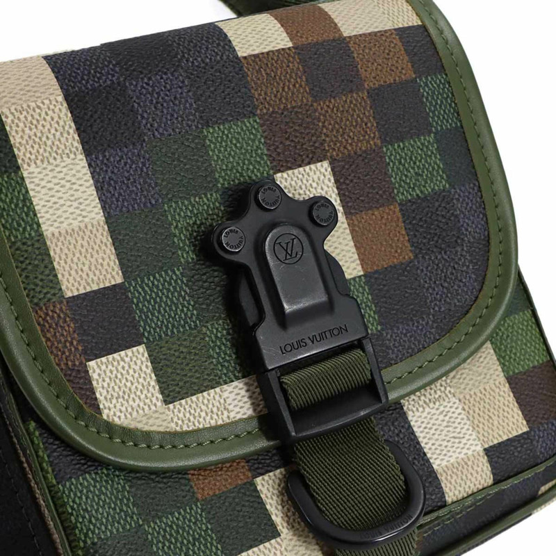 路易威登 Damouflage Quest 兩用肩背包 綠色 M24450 RFID 防盜斜背包-8