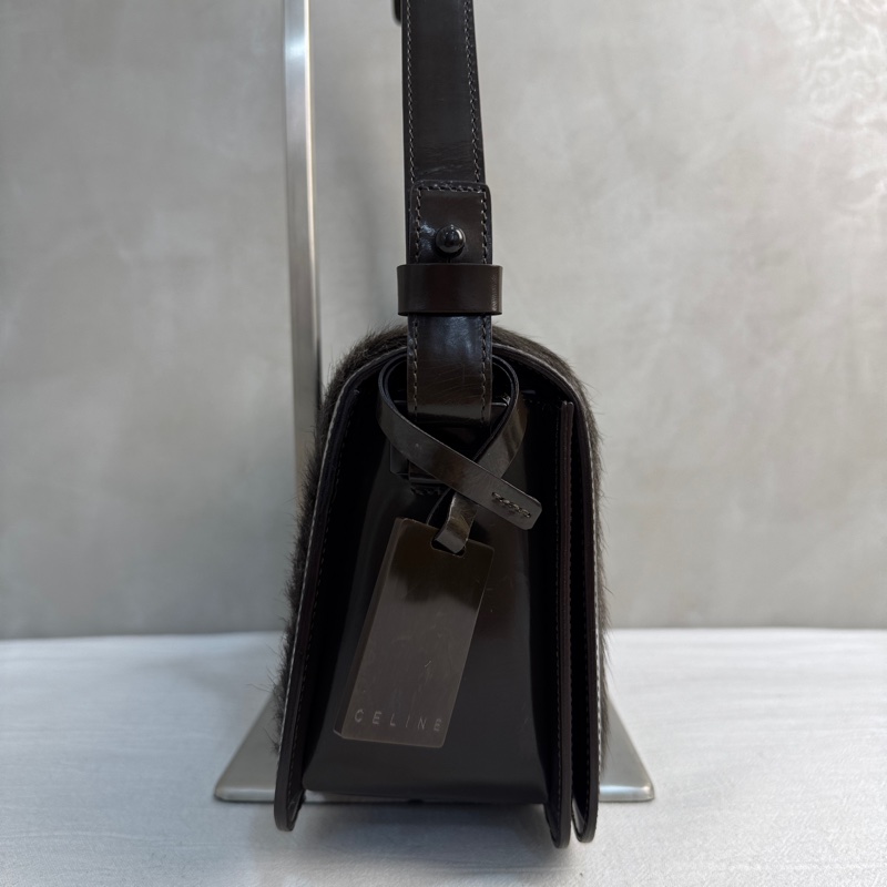【赫蒂國際精品】Celine 賽琳 皮草漆皮肩背包vintage-4