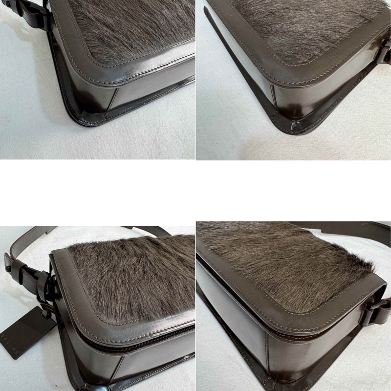 【赫蒂國際精品】Celine 賽琳 皮草漆皮肩背包vintage-9