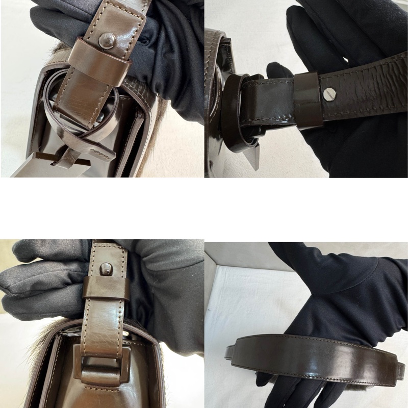 【赫蒂國際精品】Celine 賽琳 皮草漆皮肩背包vintage-11