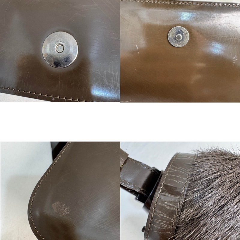 【赫蒂國際精品】Celine 賽琳 皮草漆皮肩背包vintage-12