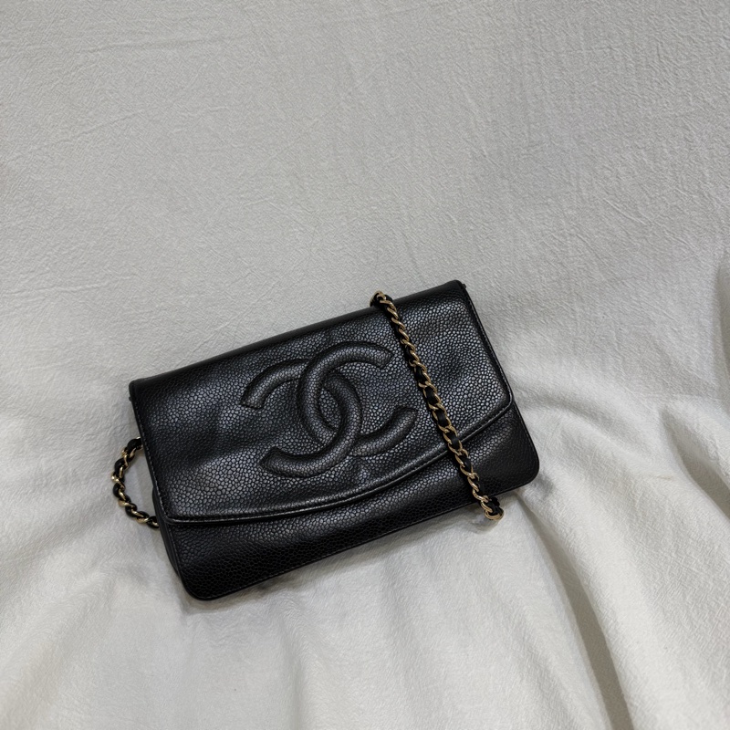 Chanel WOC金鍊荔枝牛皮斜背包-0