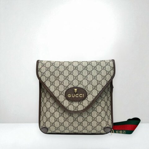 JS1376-GUCCI  Neo Vintage 烏木色虎頭中型郵差肩背包 598604