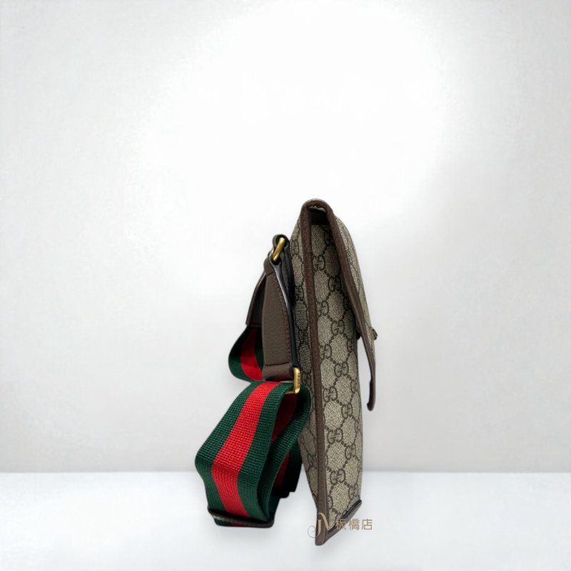 JS1376-GUCCI  Neo Vintage 烏木色虎頭中型郵差肩背包 598604-1