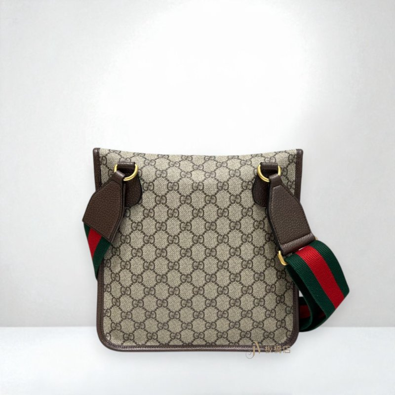 JS1376-GUCCI  Neo Vintage 烏木色虎頭中型郵差肩背包 598604-3