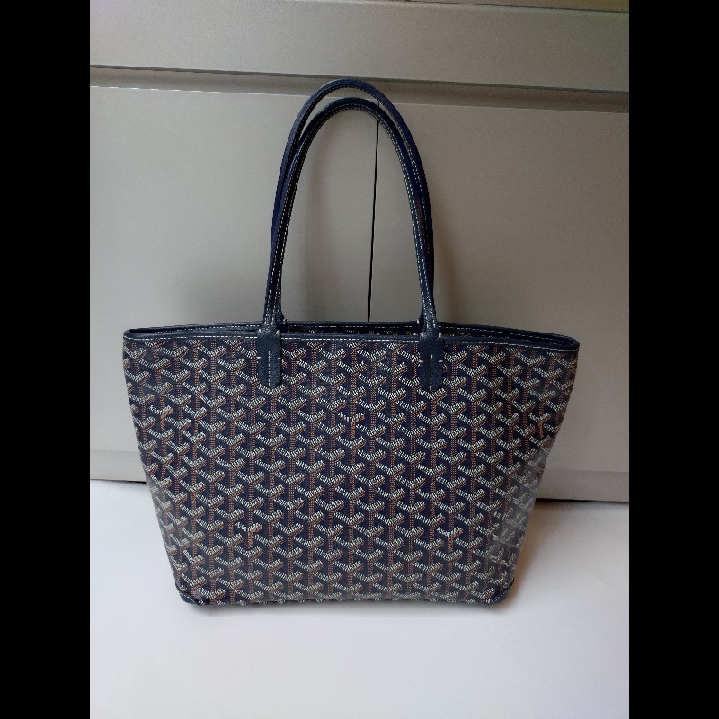 Goyard 深藍底印花帆布拉鍊托特包 Artois-1