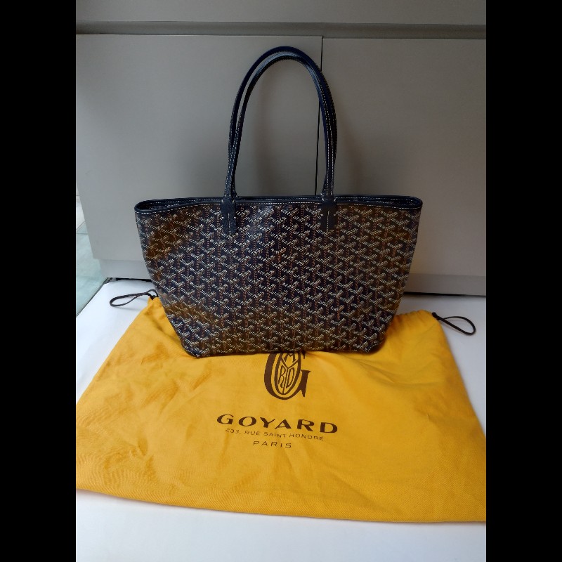 Goyard 深藍底印花帆布拉鍊托特包 Artois-2