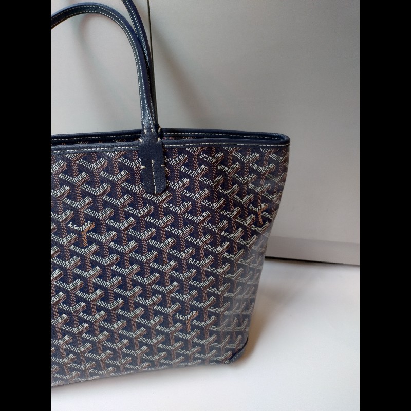 Goyard 深藍底印花帆布拉鍊托特包 Artois-8