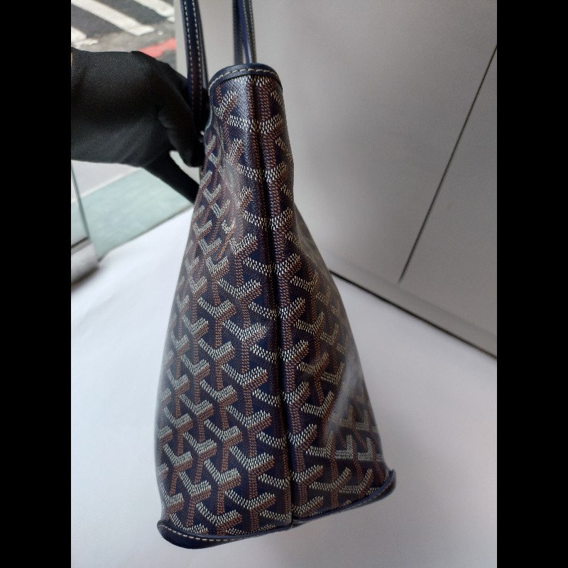Goyard 深藍底印花帆布拉鍊托特包 Artois-10