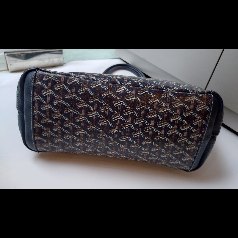 Goyard 深藍底印花帆布拉鍊托特包 Artois-11