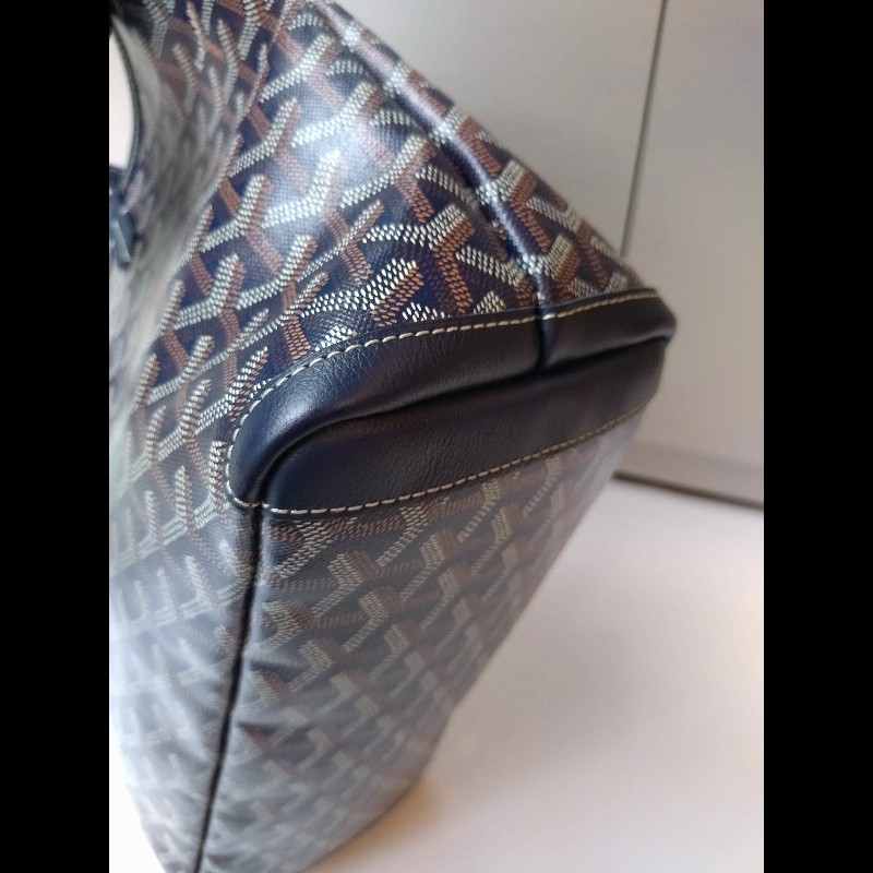 Goyard 深藍底印花帆布拉鍊托特包 Artois-12