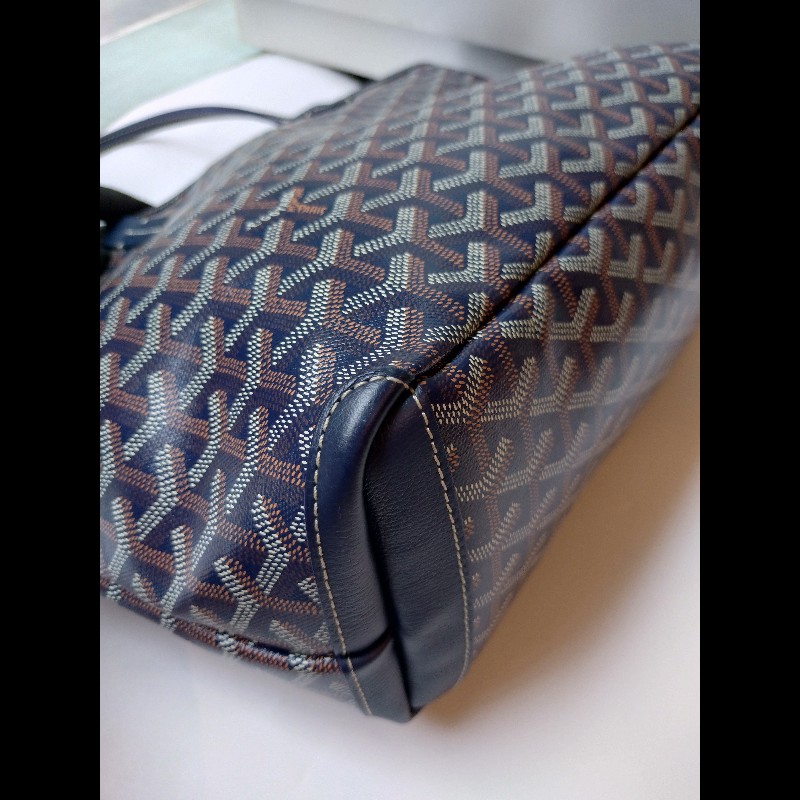 Goyard 深藍底印花帆布拉鍊托特包 Artois-14