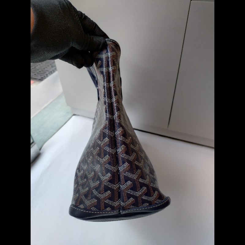Goyard 深藍底印花帆布拉鍊托特包 Artois-15