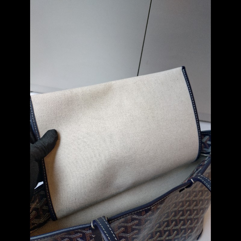 Goyard 深藍底印花帆布拉鍊托特包 Artois-16