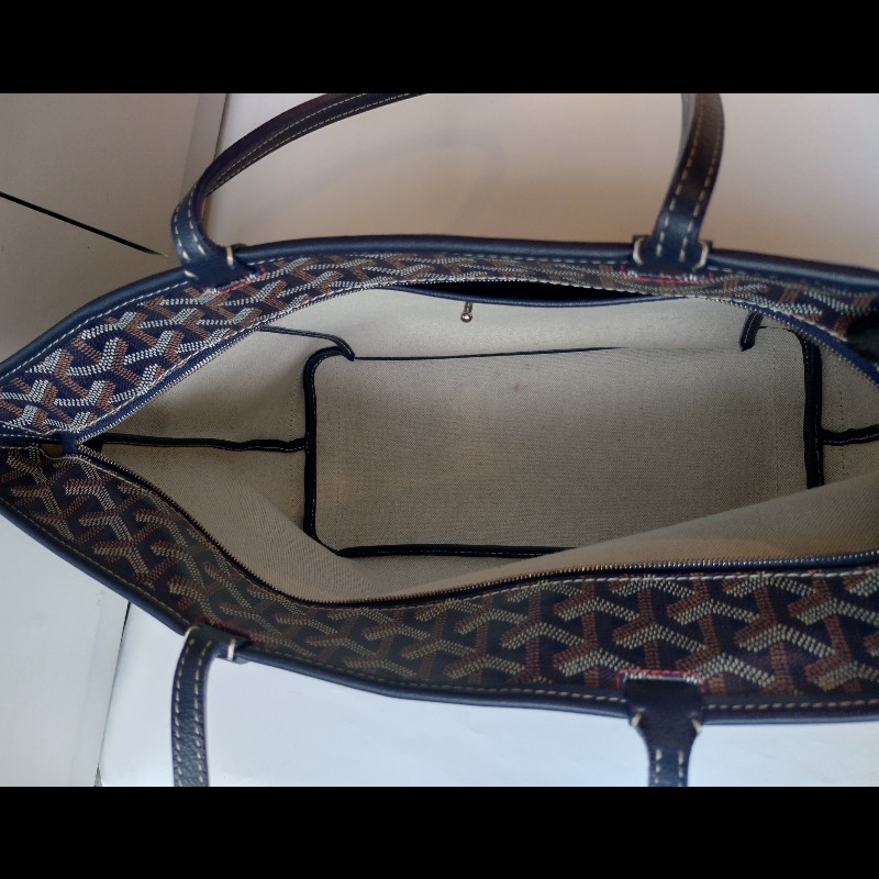 Goyard 深藍底印花帆布拉鍊托特包 Artois-21