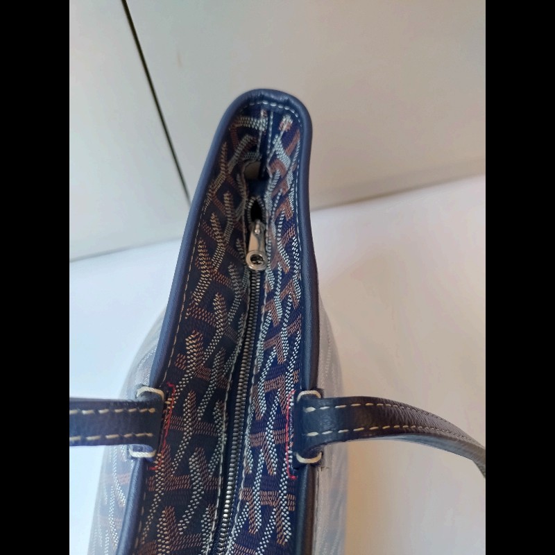 Goyard 深藍底印花帆布拉鍊托特包 Artois-26