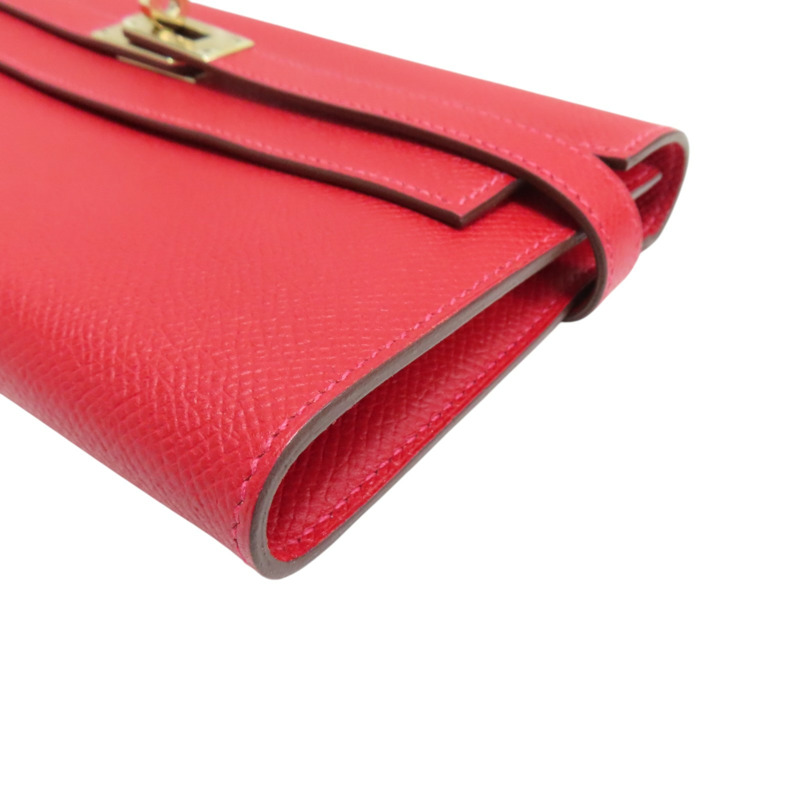 紅色 Epsom牛皮 Kelly wallet 兩折長夾 金扣 T刻 【HERMES 愛馬仕】-10