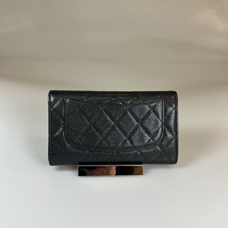 CHANEL CF菱格紋三折長夾 保卡款/19開-1