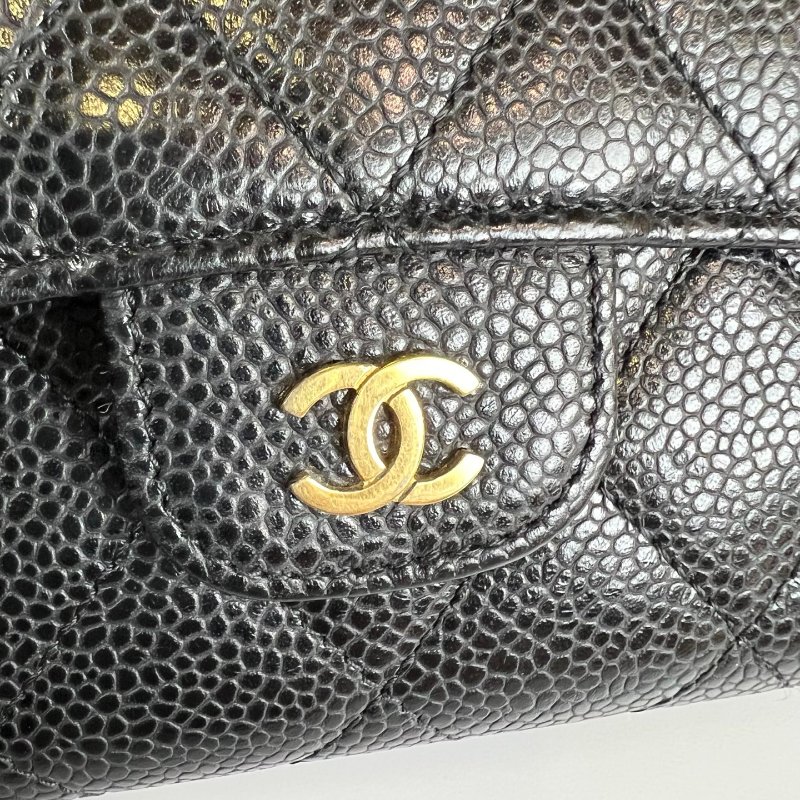 CHANEL CF菱格紋三折長夾 保卡款/19開-10