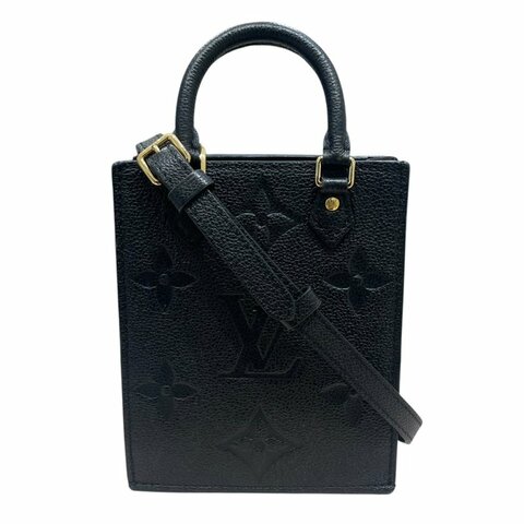 LOUIS VUITTON 路易威登 M80478 Petit Sac Plat 迷你琴譜包 皮革 黑色 金釦