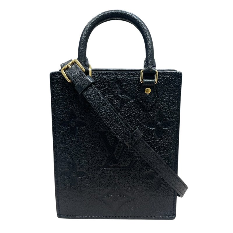 LOUIS VUITTON 路易威登 M80478 Petit Sac Plat 迷你琴譜包 皮革 黑色 金釦-0