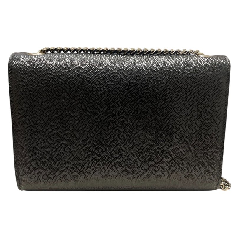 SAINT LAURENT 聖羅蘭 KATE 鍊條肩背包 皮革 黑色 銀釦-2